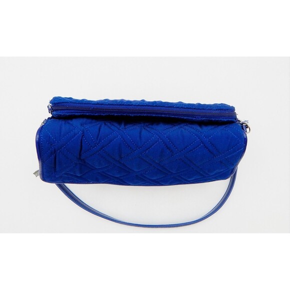Vera Bradley Navy Quilted Purse Handbag Chain Leather Strap Shoulder Bag - Picture 5 of 16